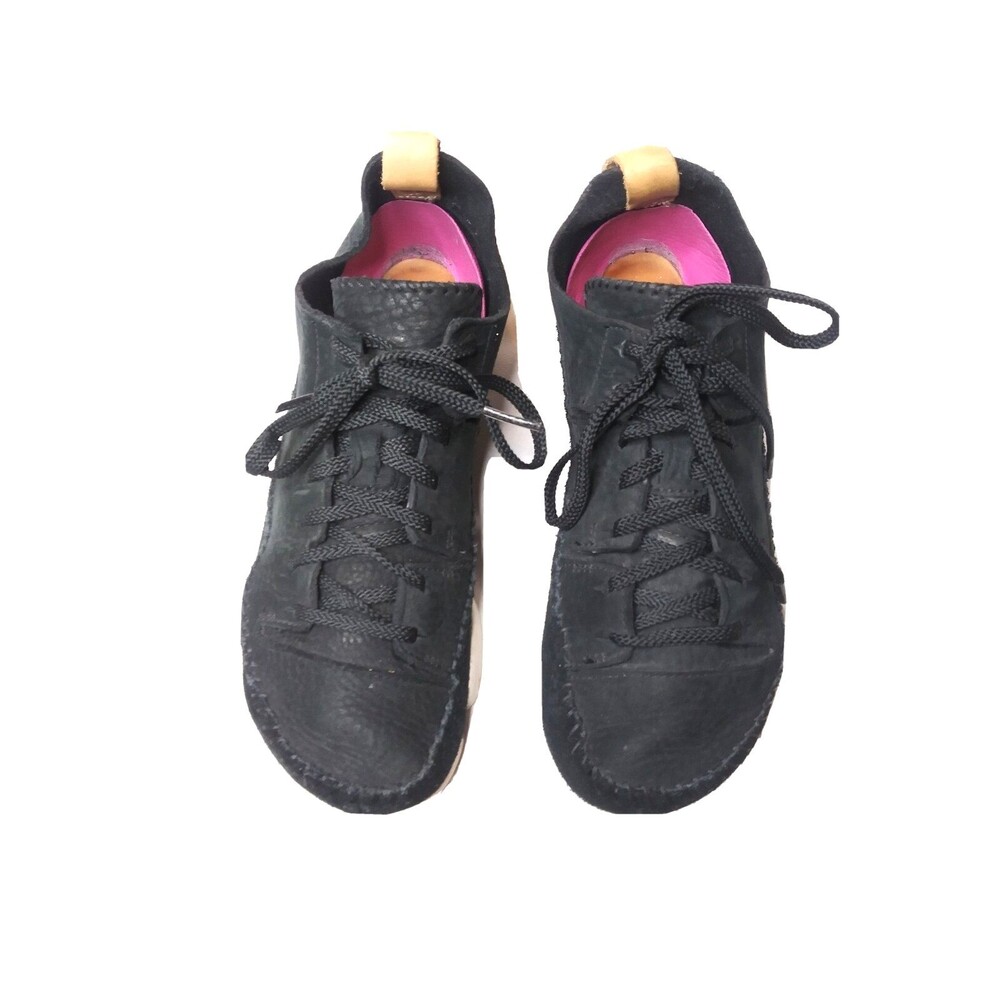 Clarks Originals Low-Top Sneakers Womens Shoes Size 7.5 Leather & Suede Black